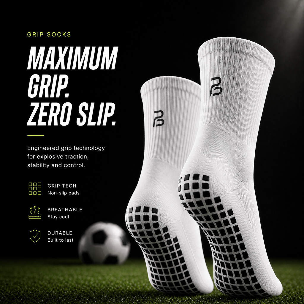 Grip Socks (White / Black)